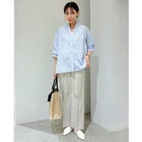 【貴島明日香さん着用／イージーケア／接触冷感】麻混スタンドギャザーシャツ | grove | 詳細画像42 