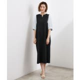 高評価!【体型カバー/洗える】袖布帛ポンチワンピース | grove | 詳細画像11