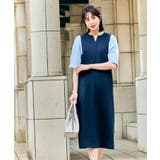 高評価!【体型カバー/洗える】袖布帛ポンチワンピース | grove | 詳細画像1