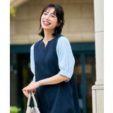 高評価!【体型カバー/洗える】袖布帛ポンチワンピース | grove | 詳細画像21
