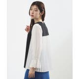 ブラック(519) | 【洗える・体型カバー】袖口レース・バックプリーツトップス | grove