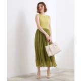 リブニット×チェックチュール ドッキングワンピース | grove | 詳細画像8 