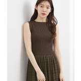 リブニット×チェックチュール ドッキングワンピース | grove | 詳細画像11 