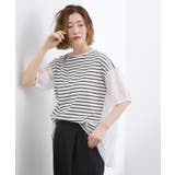 ボーダー(303) | 【貴島明日香さん着用/UVカット】体型カバー叶う、バックプリーツTシャツ | grove