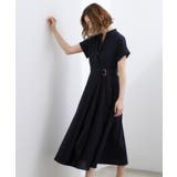 ネイビー(094) | 【洗える】さらっと軽やか、カシュクール風サッカーワンピース | grove