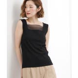 ブラック(019) | 【貴島明日香さん着用】シアードッキングスクエアタンク | grove