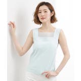 サックス(090) | 【貴島明日香さん着用】シアードッキングスクエアタンク | grove