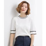 やわらかドライタッチ 袖メッシュ編みニット | grove | 詳細画像1 