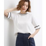 オフ×ブラック(003) | やわらかドライタッチ 袖メッシュ編みニット | grove