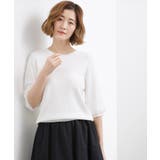 【シリーズ累計34万枚】やわらかドライタッチ 五分袖クルーネックニット | grove | 詳細画像2 