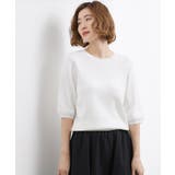 オフ(003) | 【シリーズ累計34万枚】やわらかドライタッチ 五分袖クルーネックニット | grove