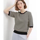 ボーダー(319) | 【シリーズ累計34万枚】やわらかドライタッチ 五分袖クルーネックニット | grove