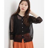 ブラック(019) | 【洗える/名品】大人の透け感、シアーカーディガン | grove