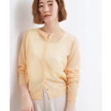 オレンジ(065) | 【洗える/名品】大人の透け感、シアーカーディガン | grove