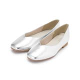 シルバー(006) | 【人間工学】つつまれフィットスクエアトゥフラットパンプス【入卒対応可】 | grove