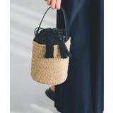 ブラック(019) | ラフィアバケツタッセル巾着ショルダー | grove