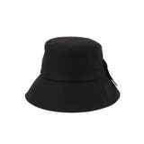 ブラック(019) | リボン付きバケットハット【UVカット・サイズ調整・ポケッタブル】 | grove