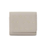 グレージュ(050) | ドットスタッズ3つ折り財布 | grove
