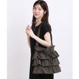 チャコールグレー(013) | 人気BAGにドット柄・レースが新登場！ティアードドロストショルダー | grove