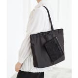 ブラック(019) | 【セレモニー】レースポーチA4ポケッタブルトート | grove