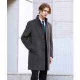 ブラウン(544) | カシミヤブレンド ビーバー調ピンヘッドスタンドカラーコート | TAKEO KIKUCHI