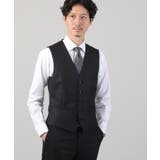 ブラック(319) | 【Sサイズ～】シャイニーヘリンボンストライプ ベスト | TAKEO KIKUCHI