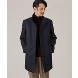 ネイビー/チェック(293) | 【ダウンライナー付】メランジ スタンドカラー コート | TAKEO KIKUCHI