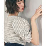 ホワイト×グレー(101) | パワーショルダーギャザートップス | ALL NEW MART