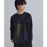 ネイビー(094) | ブロックシャドー切替カットソー | tk.TAKEO KIKUCHI