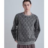 グレー(012) | ブークレラメダイヤ柄ニット | tk.TAKEO KIKUCHI