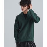 ブルーグリーン(097) | 片畦ハーフジップニット | tk.TAKEO KIKUCHI