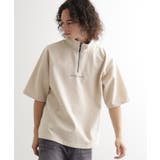 オフホワイト(003) | ポンチスエードハーフジップカットソー | tk.TAKEO KIKUCHI