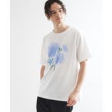 ホワイト(001) | ボカシフラワーTシャツ | tk.TAKEO KIKUCHI