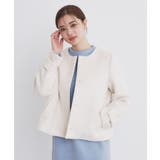 アイボリー(004) | 《5color/XS-LLsize》ウール混ノーカラーショートコート | index