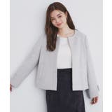 グレー(012) | 《5color/XS-LLsize》ウール混ノーカラーショートコート | index