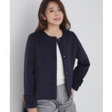 ネイビー(094) | 《5color/XS-LLsize》ウール混ノーカラーショートコート | index