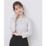 グレージュ(050) | 《S-3Lサイズ》タックビジュートップス【洗濯機洗い可】 | index