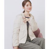 グレージュ(050) | KAWADAダウンペプラムショートコート【撥水/洗濯機OK/静電気防止裏地】 | index