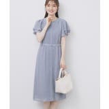 ブルー(091) | フロントタックIラインワンピース【洗濯機洗い可/防シワ】 | index