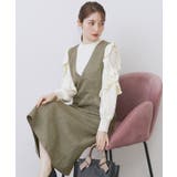 ベージュ(052) | ヴィンテージツイードジャンスカ【洗濯機OK/防シワ】 | index