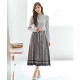 千鳥チェックバイカラーニットワンピース【洗濯機OK/抗ピル】 | index | 詳細画像1 