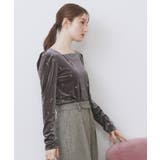 バックシャン小花刺繍ベロアトップス【洗濯機OK】 | index | 詳細画像1 