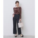 バックシャン小花刺繍ベロアトップス【洗濯機OK】 | index | 詳細画像6 