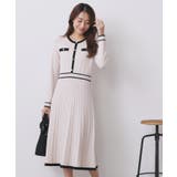 バイカラードッキング風ニットワンピース【洗濯機OK/抗ピル】 | index | 詳細画像1 