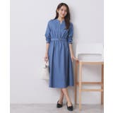 シャンブレーツイルドッキングフレアワンピース【洗濯機OK/イージーアイロン】 | index | 詳細画像9 