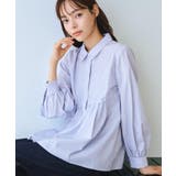 ラメストライプ衿付きペプラムブラウス【洗濯機可・イージーアイロン・防シワ】 | index | 詳細画像1