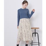 フラワープリーツドッキングニットワンピース【洗濯機OK】 | index | 詳細画像12 