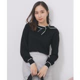 サイドリボンバイカラーニット【洗濯機OK】 | index | 詳細画像1 