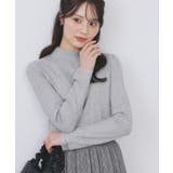 グレー(012) | ランダムリブハイネックトップス【洗濯機OK/吸湿発熱】 | index