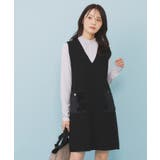 ブラック(019) | ファーポケットニットジャンスカ【洗濯機OK】 | index